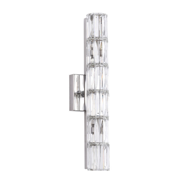 Clear Crystal Cylinder Wall Sconce with Chrome Hardware (MBC11031450) by Bethel - view 2