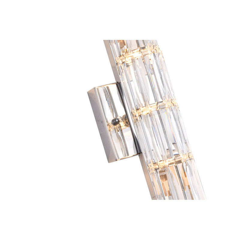 Clear Crystal Cylinder Wall Sconce with Chrome Hardware (MBC11031450) by Bethel - view 3