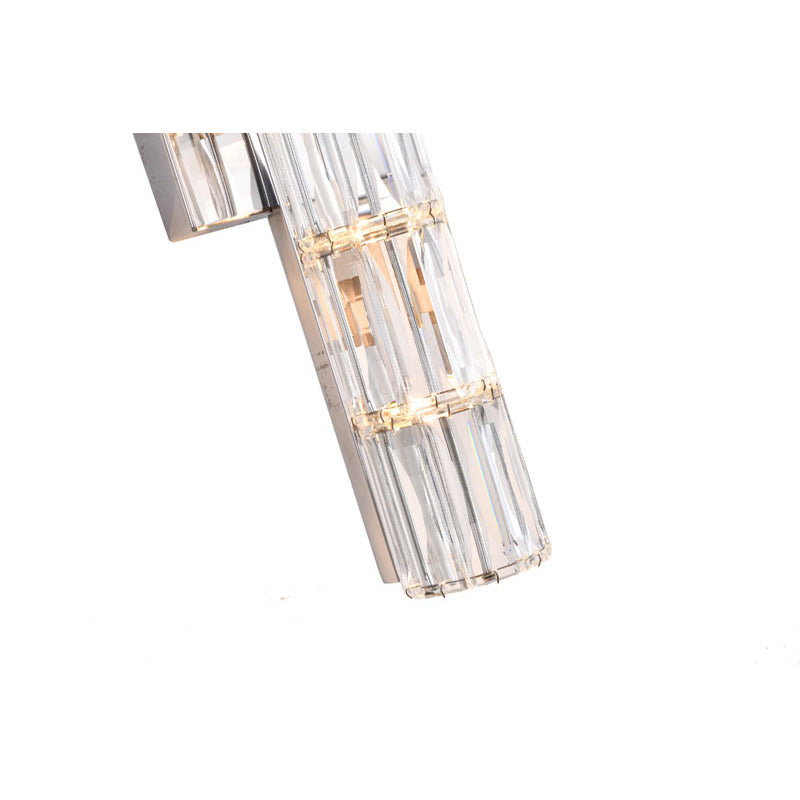 Clear Crystal Cylinder Wall Sconce with Chrome Hardware (MBC11031450) by Bethel - view 4