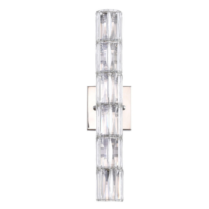 Clear Crystal Cylinder Wall Sconce with Chrome Hardware (MBC11031450) by Bethel - view 7