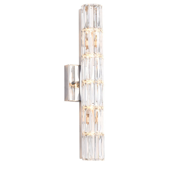 Clear Crystal Cylinder Wall Sconce with Chrome Hardware (MBC11031450) by Bethel - view 8