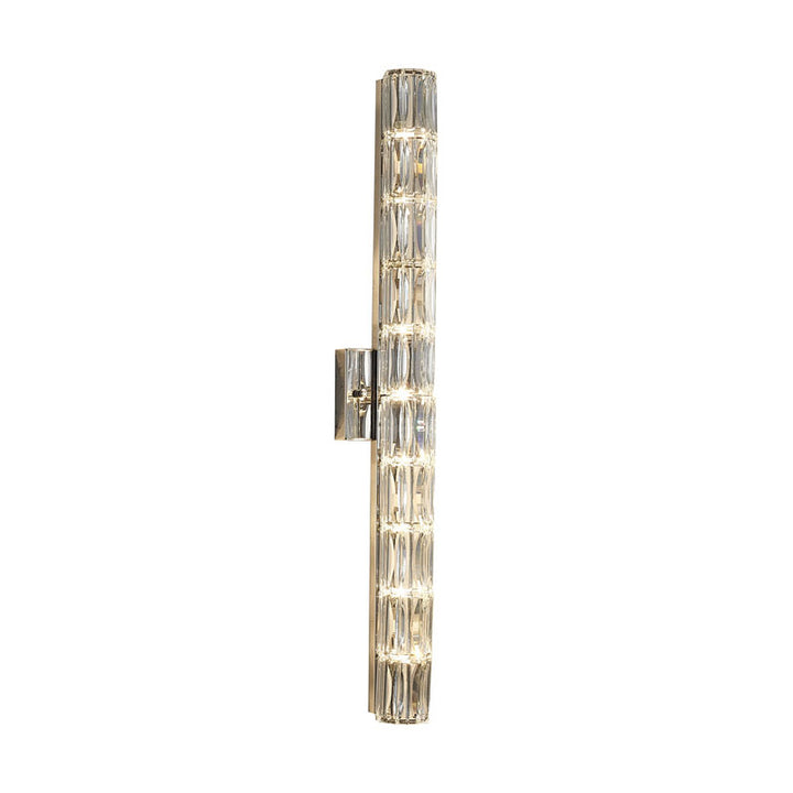 Clear Crystal Cylinder Wall Sconce with Chrome Hardware (MBC11031760) by Bethel