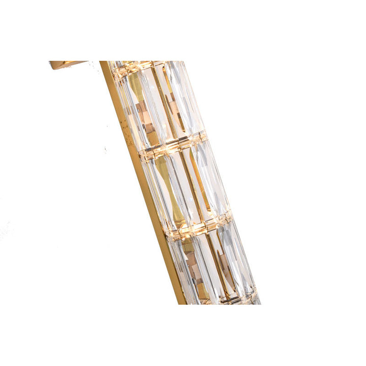 Gold Metal Frame Wall Sconce with Clear Crystal Cylinder Shade (MBC11031760) by Bethel - view 4