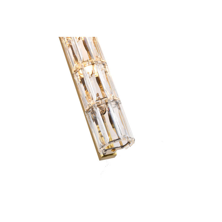 Gold Metal Frame Wall Sconce with Clear Crystal Cylinder Shade (MBC11031760) by Bethel - view 5