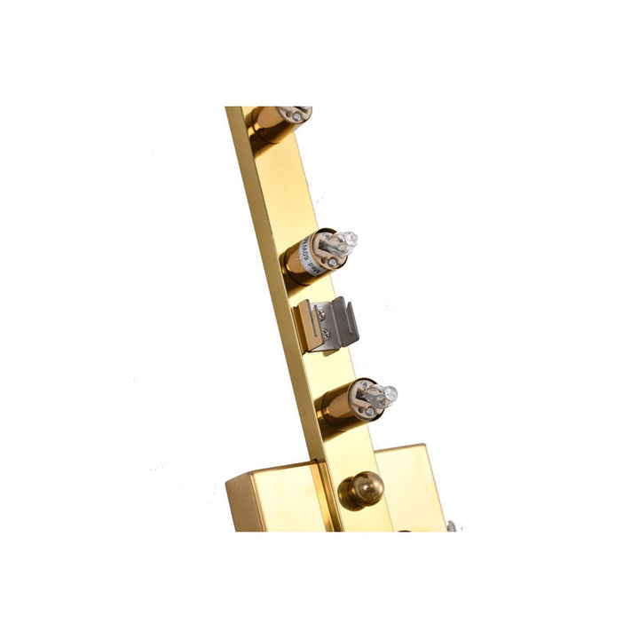 Gold Metal Frame Wall Sconce with Clear Crystal Cylinder Shade (MBC11031760) by Bethel - view 6