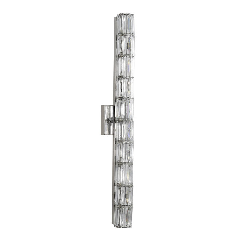 Clear Crystal Cylinder Wall Sconce with Chrome Hardware (MBC11031760) by Bethel - view 2