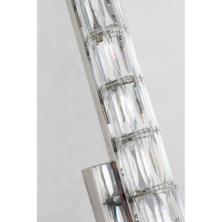 Clear Crystal Cylinder Wall Sconce with Chrome Hardware (MBC11031760) by Bethel - view 3