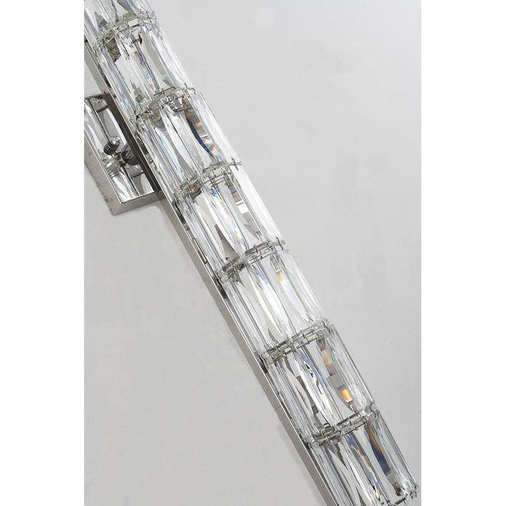 Clear Crystal Cylinder Wall Sconce with Chrome Hardware (MBC11031760) by Bethel - view 4