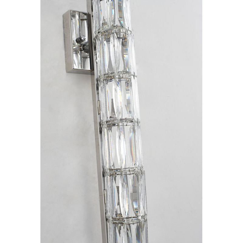 Clear Crystal Cylinder Wall Sconce with Chrome Hardware (MBC11031760) by Bethel - view 6