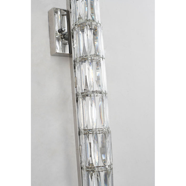 Clear Crystal Cylinder Wall Sconce with Chrome Hardware (MBC11031760) by Bethel - view 6