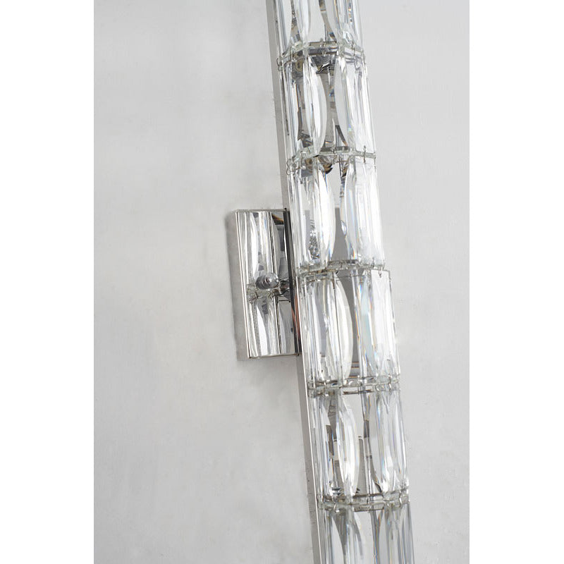 Clear Crystal Cylinder Wall Sconce with Chrome Hardware (MBC11031760) by Bethel - view 7