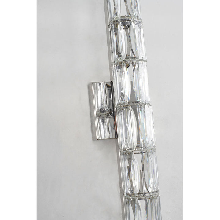 Clear Crystal Cylinder Wall Sconce with Chrome Hardware (MBC11031760) by Bethel - view 7
