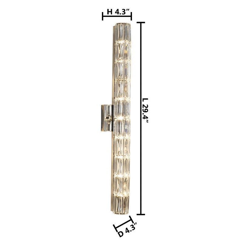 Clear Crystal Cylinder Wall Sconce with Chrome Hardware (MBC11031760) by Bethel - view 11