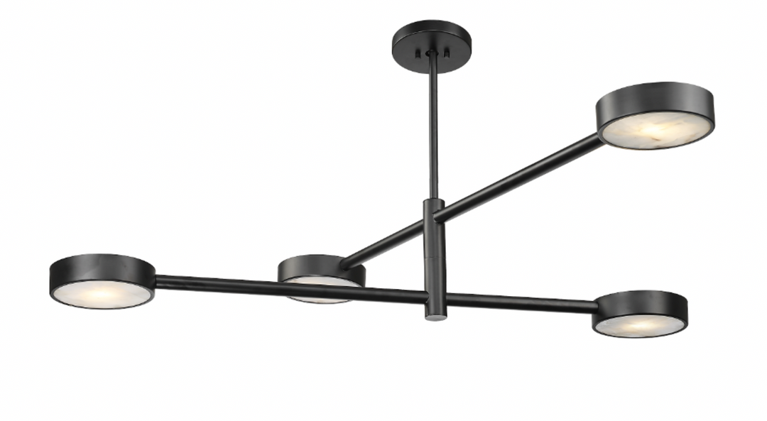 Arturo - Multiple Light Chandelier with Alabaster Stone in Textured Black by Moderno Lighting