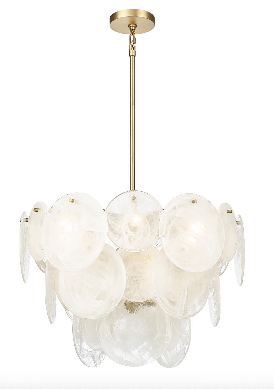 Boreas - Multiple Light Chandelier with Alabaster Glass in Aged Brass by Moderno Lighting