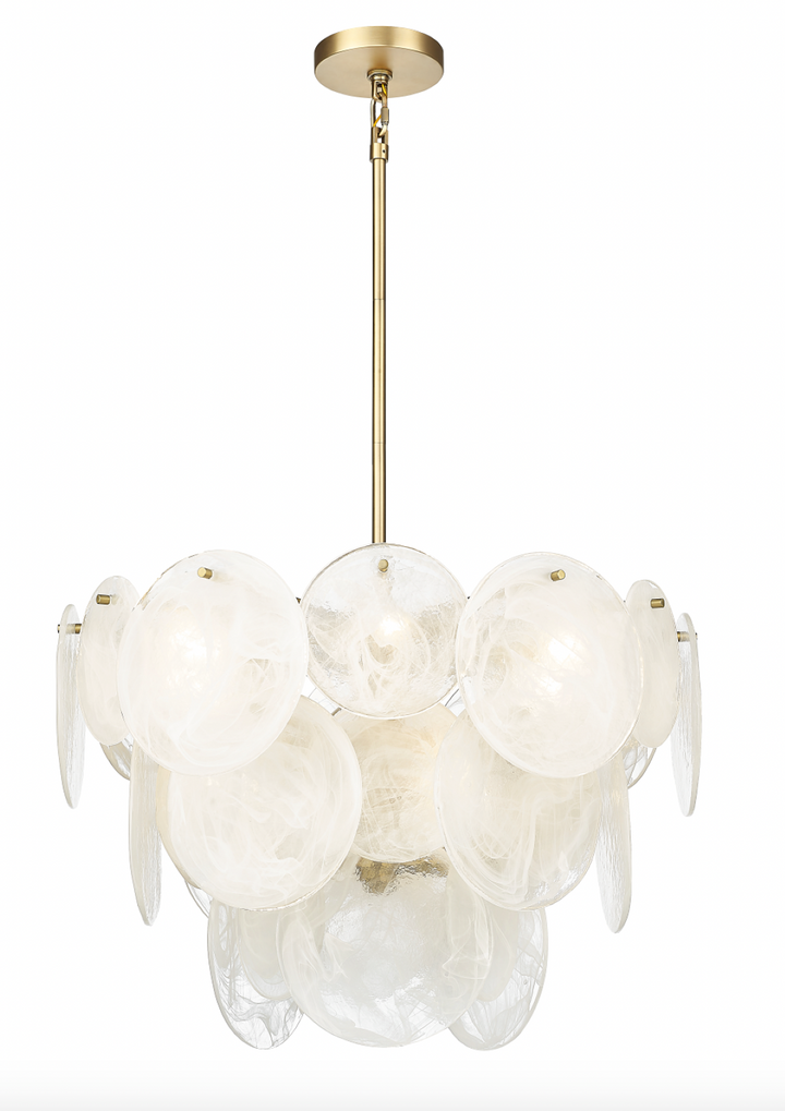Boreas - Multiple Light Chandelier with Alabaster Glass in Aged Brass by Moderno Lighting