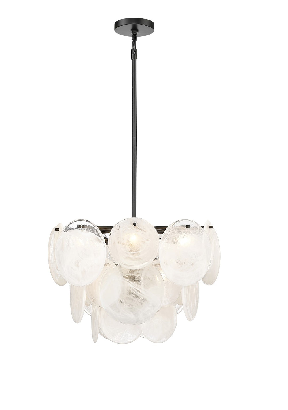 Boreas - Multiple Light Chandelier with Alabaster Glass in Matte Black by Moderno Lighting