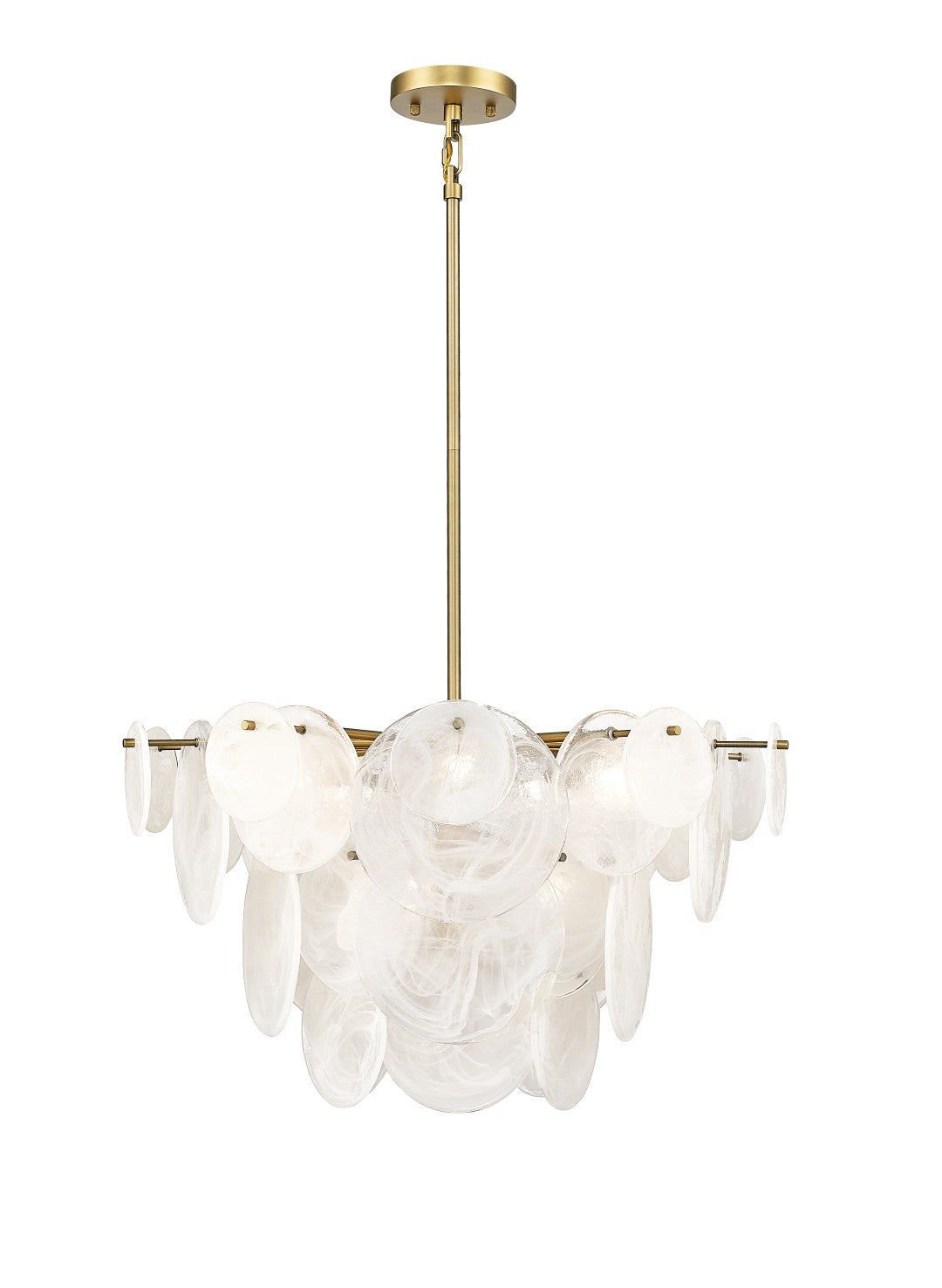 Boreas - Multiple Light Chandelier with Alabaster Glass in Aged Brass by Moderno Lighting