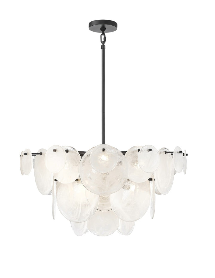 Boreas - Multiple Light Chandelier with Alabaster Glass in Matte Black by Moderno Lighting