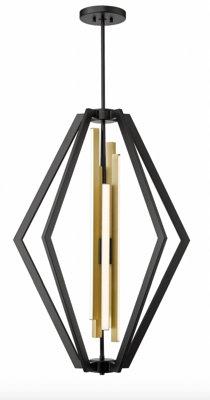 Selene - Multiple Light LED Chandelier in Matte Black & Aged Brass by Moderno Lighting
