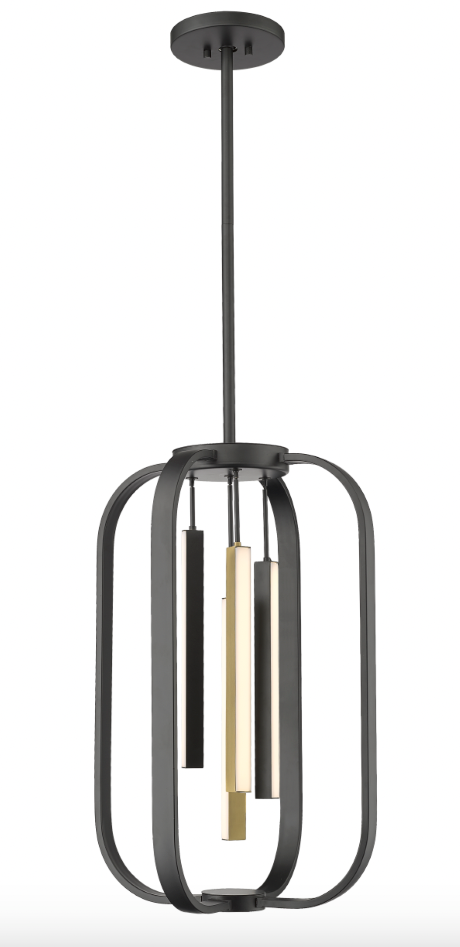 Ruby - Multiple Light LED Chandelier in Matte Black & Aged Brass by Moderno Lighting