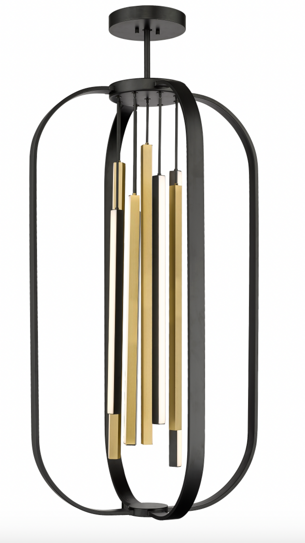 Ruby - Multiple Light LED Chandelier in Matte Black & Aged Brass by Moderno Lighting