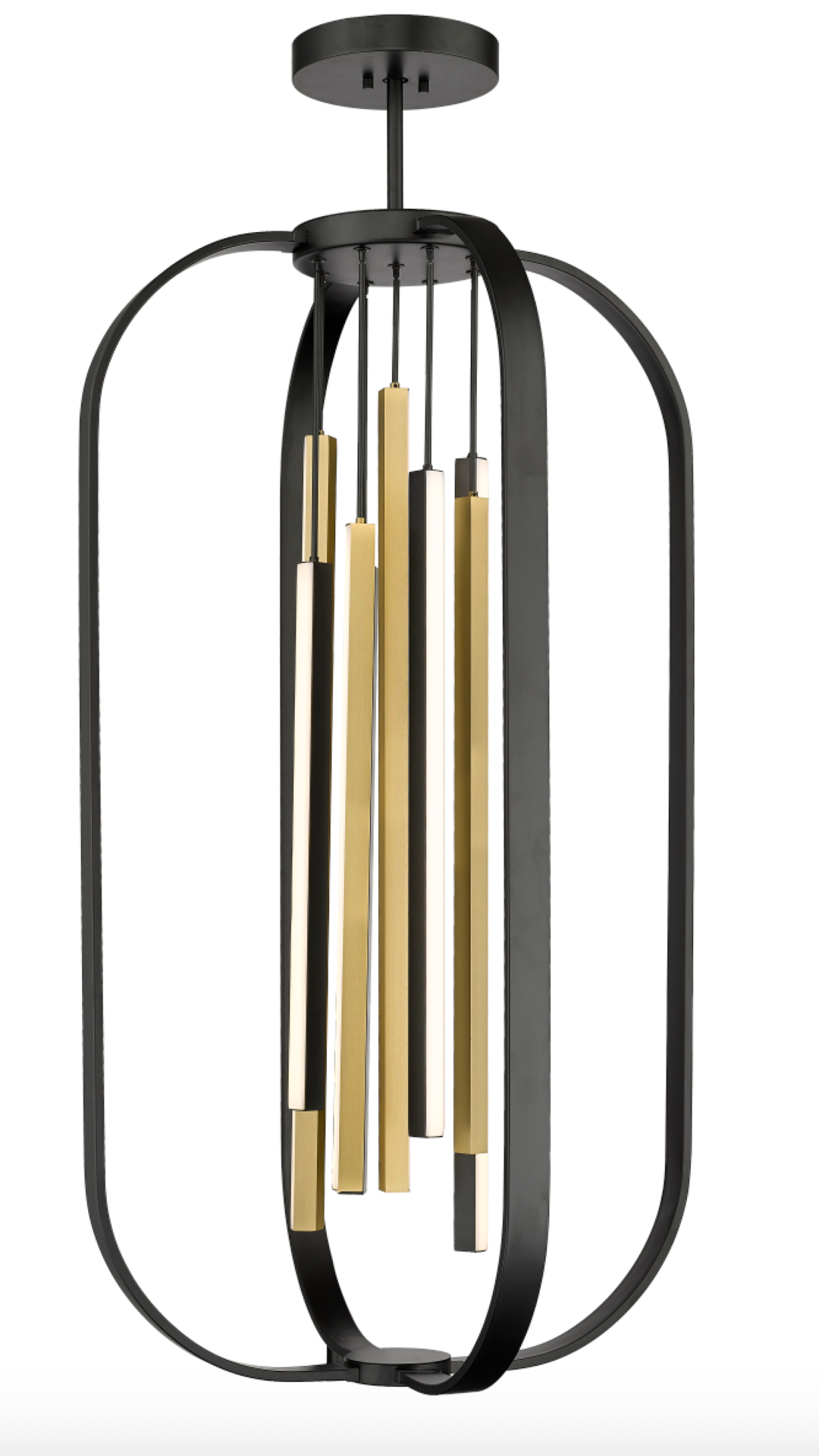 Ruby - Multiple Light LED Chandelier in Matte Black & Aged Brass by Moderno Lighting