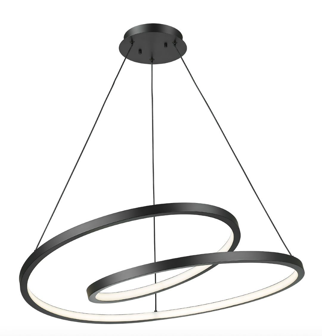 Odysseus - 1 Light LED Chandelier in Matte Black by Moderno Lighting