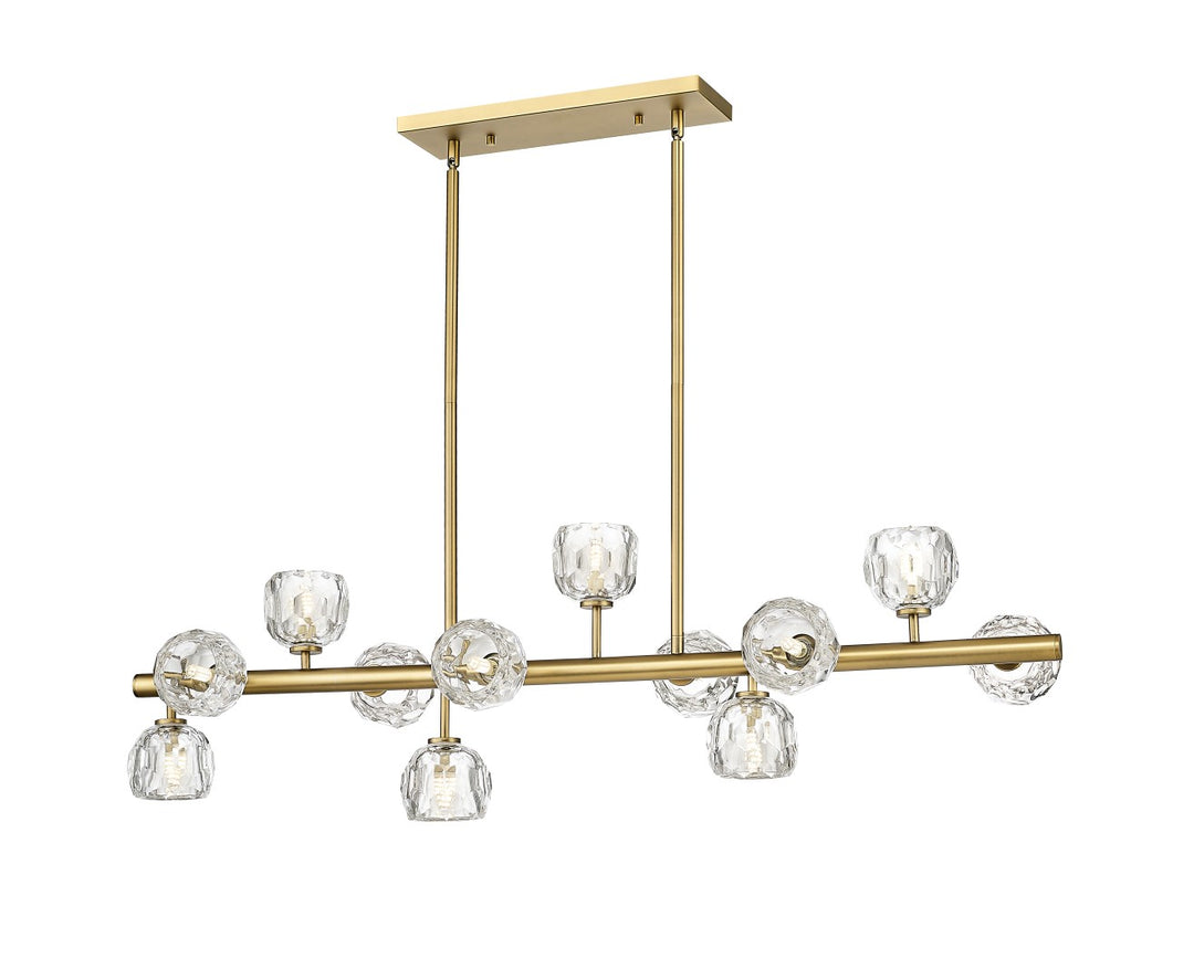 Gonia - 12 Light Linear Chandelier in Aged Brass by Moderno Lighting