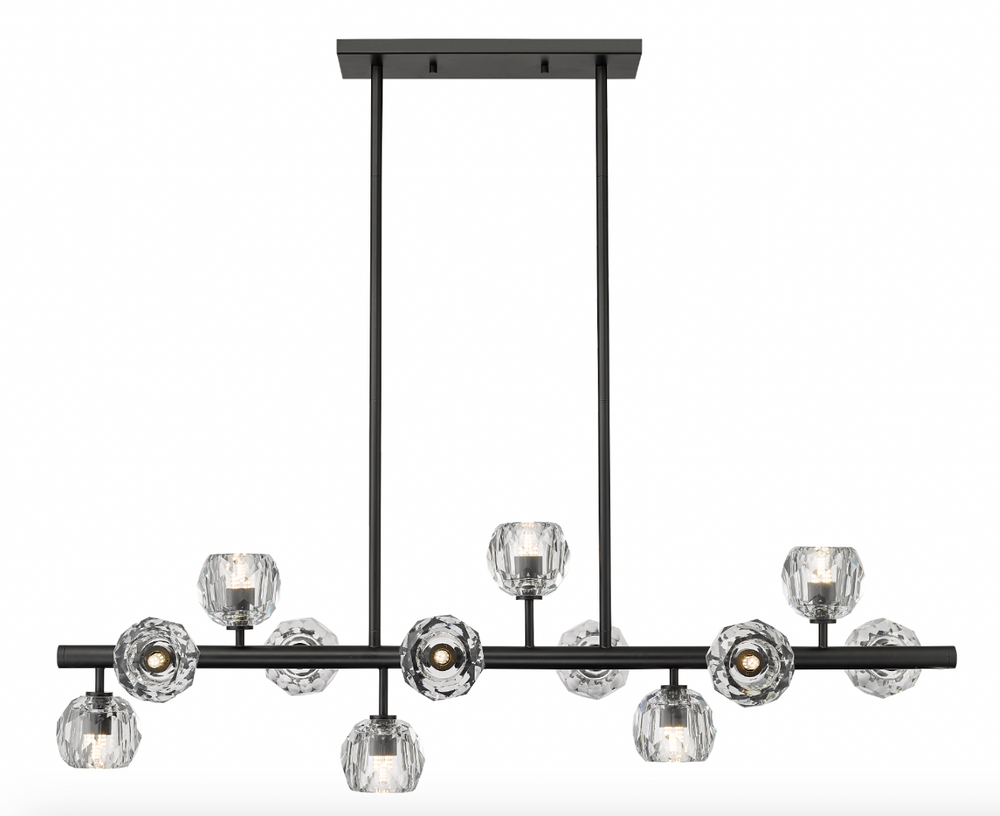 Gonia - 12 Light Linear Chandelier in Matte Black by Moderno Lighting