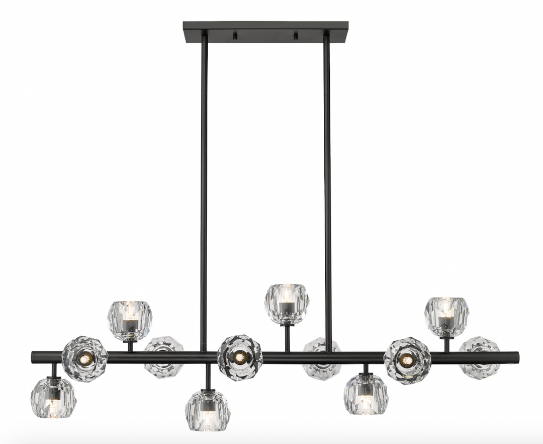Gonia - 12 Light Linear Chandelier in Matte Black by Moderno Lighting
