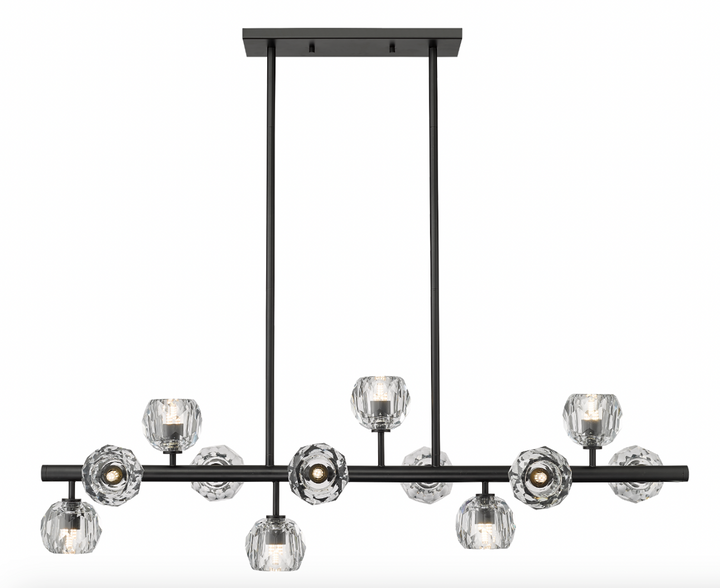 Gonia - 12 Light Linear Chandelier in Matte Black by Moderno Lighting