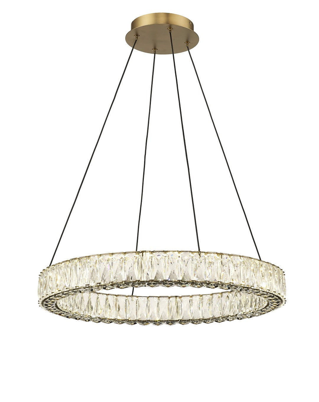 Ganesha - 1 Light LED Chandelier with Crystal in Aged Brass by Moderno Lighting