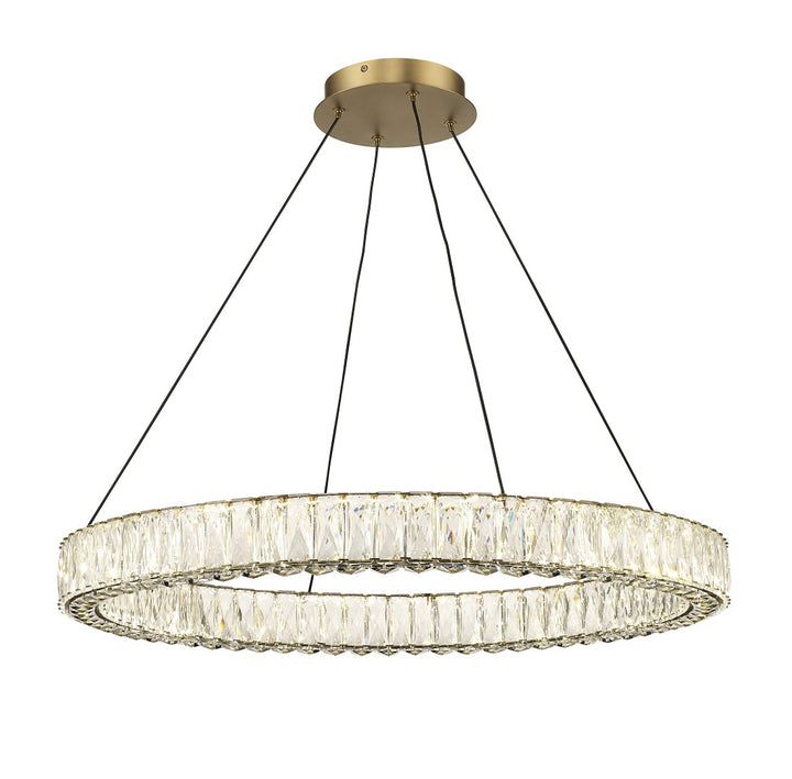 Ganesha - 1 Light LED Chandelier with Crystal in Aged Brass by Moderno Lighting