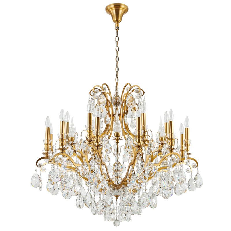 Metal Frame Chandelier with Clear Hanging Crystals (MD809219) by Bethel - view 2