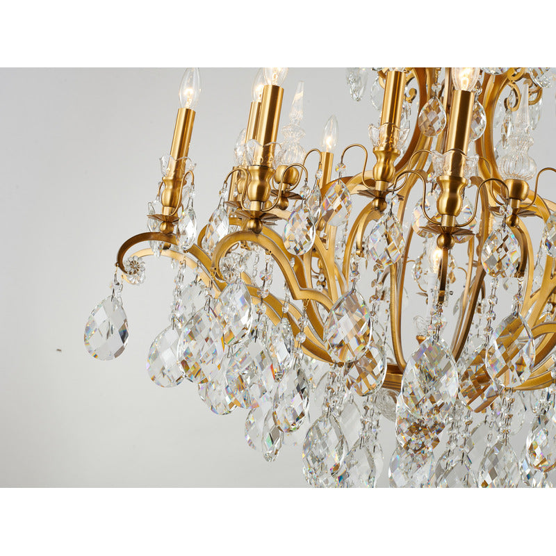 Metal Frame Chandelier with Clear Hanging Crystals (MD809219) by Bethel - view 3
