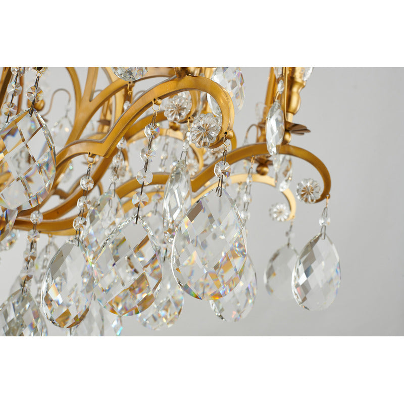 Metal Frame Chandelier with Clear Hanging Crystals (MD809219) by Bethel - view 4