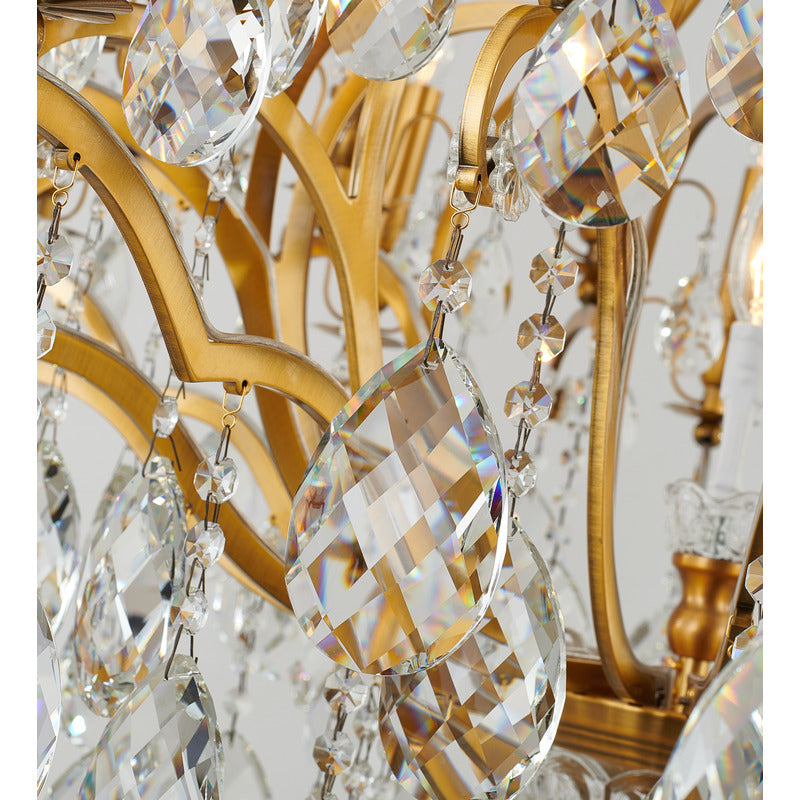 Metal Frame Chandelier with Clear Hanging Crystals (MD809219) by Bethel - view 5