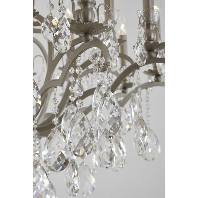 Metal Frame Chandelier with Clear Hanging Crystals (MD809219) by Bethel - view 21