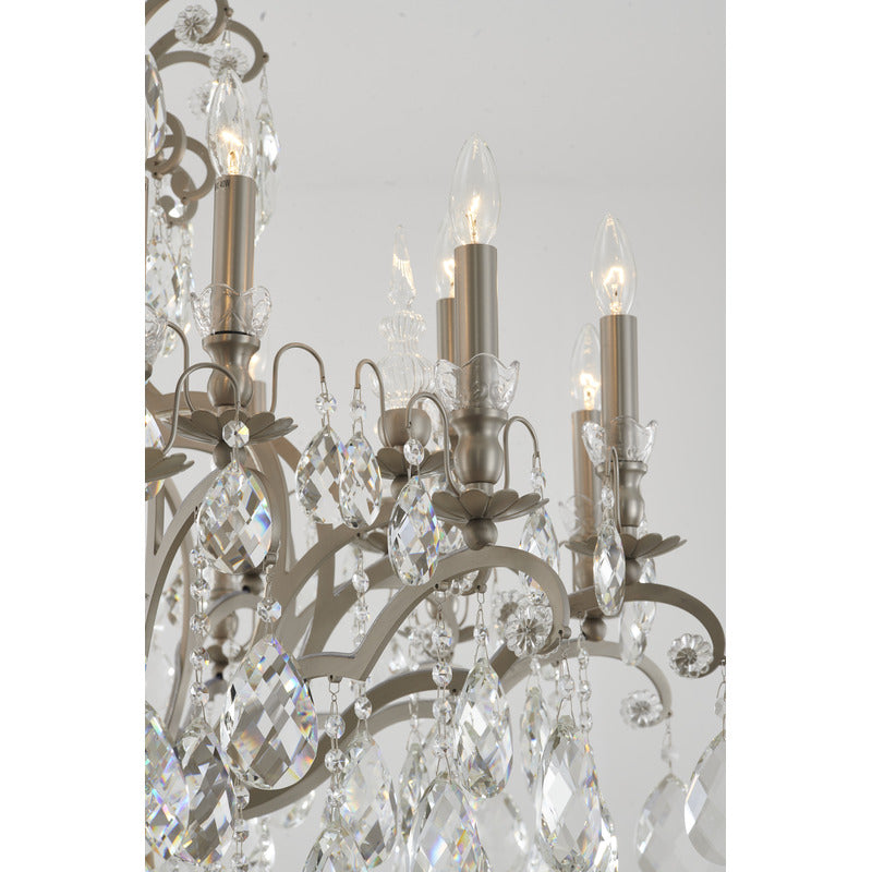 Metal Frame Chandelier with Clear Hanging Crystals (MD809219) by Bethel - view 22