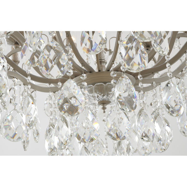 Metal Frame Chandelier with Clear Hanging Crystals (MD809219) by Bethel - view 23