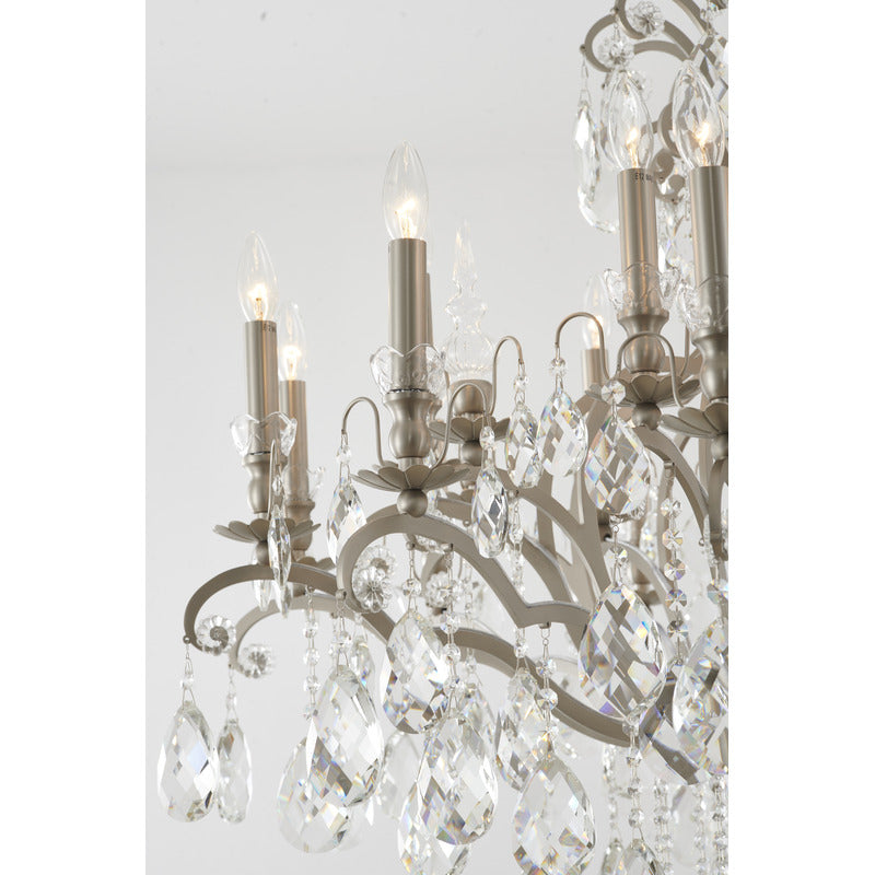 Metal Frame Chandelier with Clear Hanging Crystals (MD809219) by Bethel - view 24
