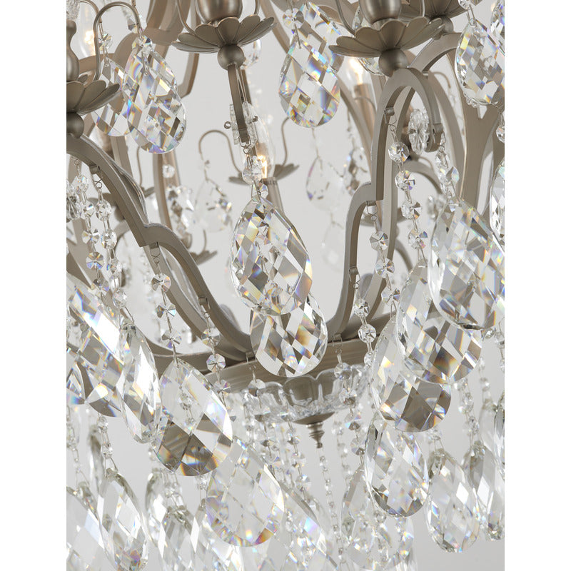 Metal Frame Chandelier with Clear Hanging Crystals (MD809219) by Bethel - view 25