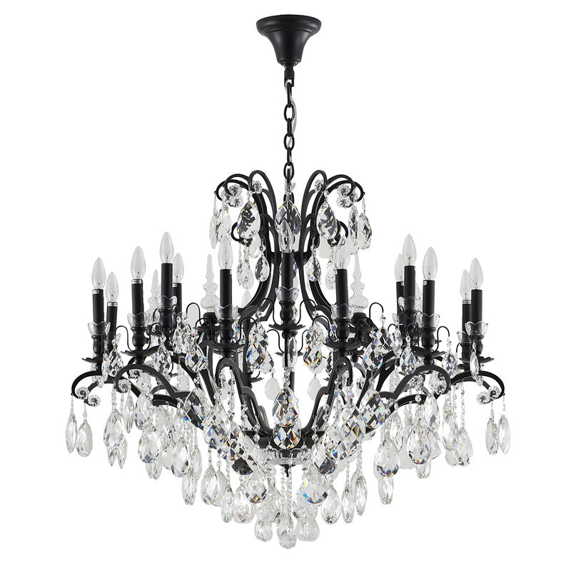 Metal Frame Chandelier with Clear Hanging Crystals (MD809219) by Bethel - view 10