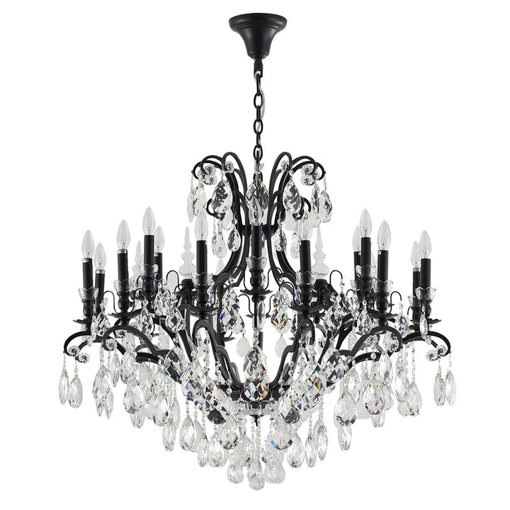 Metal Frame Chandelier with Clear Hanging Crystals (MD809219) by Bethel - view 10