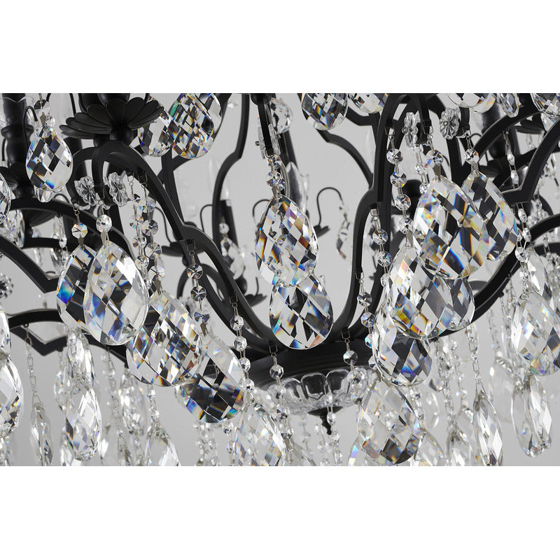 Metal Frame Chandelier with Clear Hanging Crystals (MD809219) by Bethel - view 12
