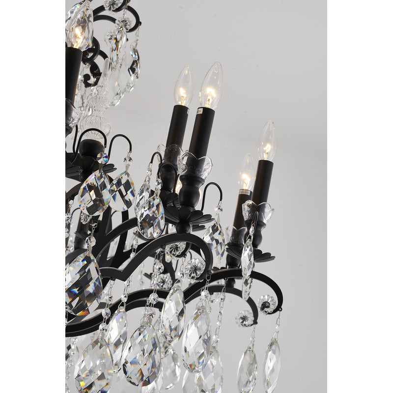 Metal Frame Chandelier with Clear Hanging Crystals (MD809219) by Bethel - view 13
