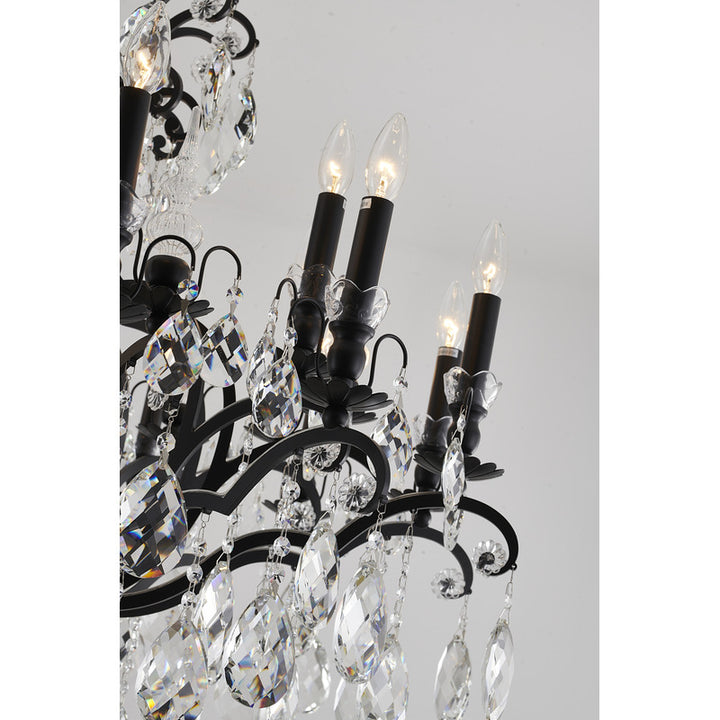 Metal Frame Chandelier with Clear Hanging Crystals (MD809219) by Bethel - view 13