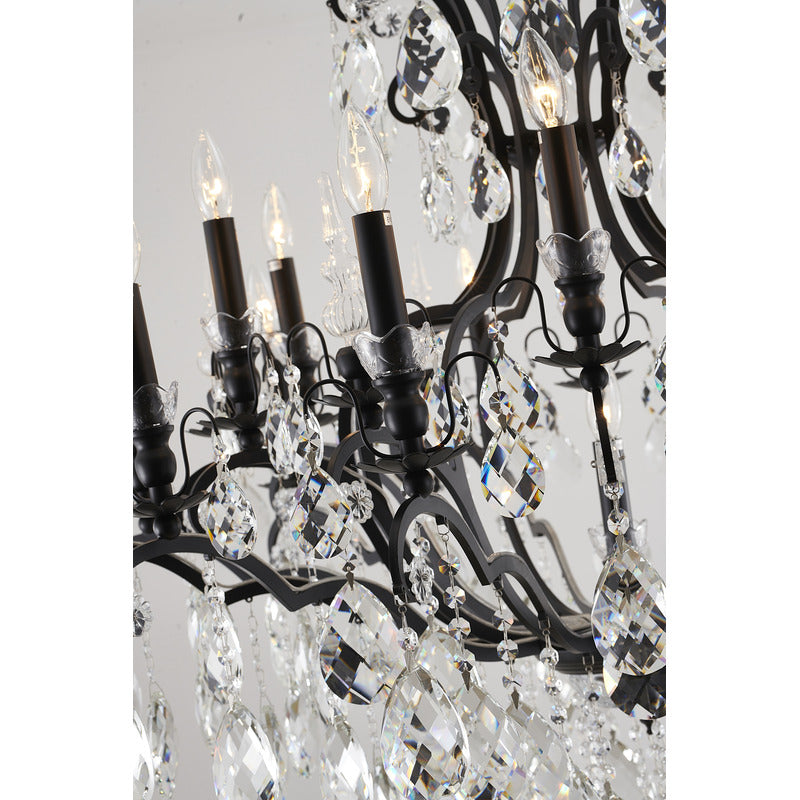 Metal Frame Chandelier with Clear Hanging Crystals (MD809219) by Bethel - view 14