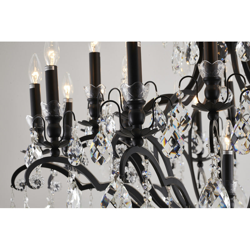 Metal Frame Chandelier with Clear Hanging Crystals (MD809219) by Bethel - view 15